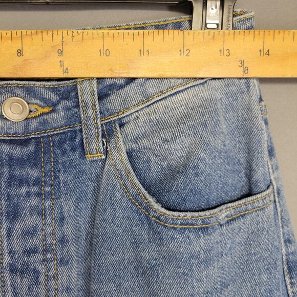 Shein Jeans Womens 28 High Rise Straight Leg Button Fly Distressed Hem Denim - Picture 7 of 15